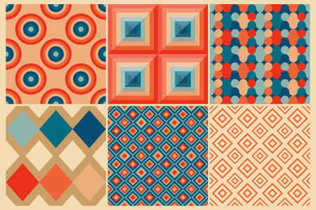 Retro patterns in vintage style of the 50s and 60sのイラスト素材