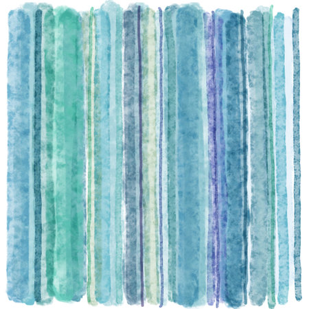 blue and azure watercolor striped background illustrationの写真素材