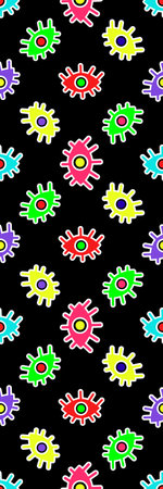 Bookmark printable multicolored Eyes Pattern