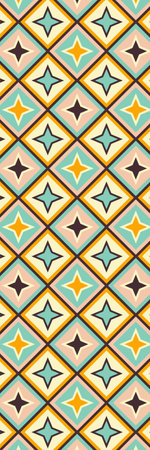 Retro vintage bookmark with geometrical pattern
