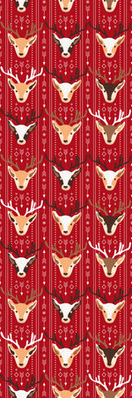 Christmas bookmark with reindeers patternの写真素材