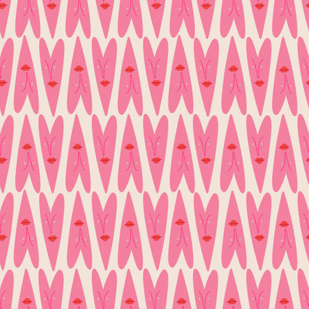 Valentine's Day pattern with pink strange cool hearts