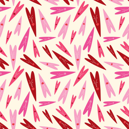 Valentine's Day pattern with colorful cool heartsのイラスト素材