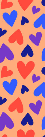 Valentine Magic Hearts pattern Bookmark printableの写真素材