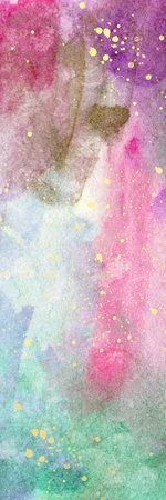 Green Pink Gradient Watercolor Printable Bookmark printableの写真素材