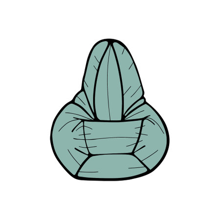 Armchair in retro style hand drawn illustrationのイラスト素材