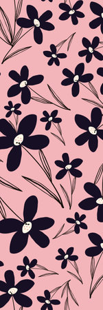 Pink floral cute printable bookmark with spring flowersの写真素材