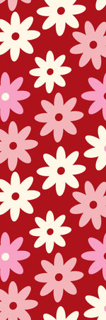 Red floral cute printable bookmark with spring flowersの写真素材