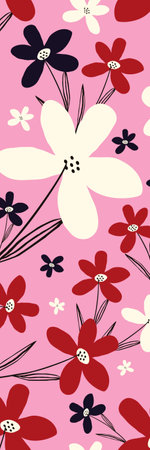 pink floral cute printable bookmark with spring flowersの写真素材
