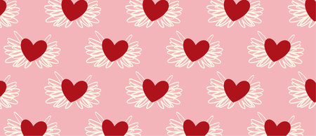 Love cartoon hearts Valentines Day backgroundの写真素材