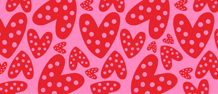 Love cartoon hearts Valentines Day backgroundの写真素材