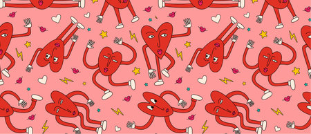 Love cartoon hearts Valentines Day backgroundの写真素材