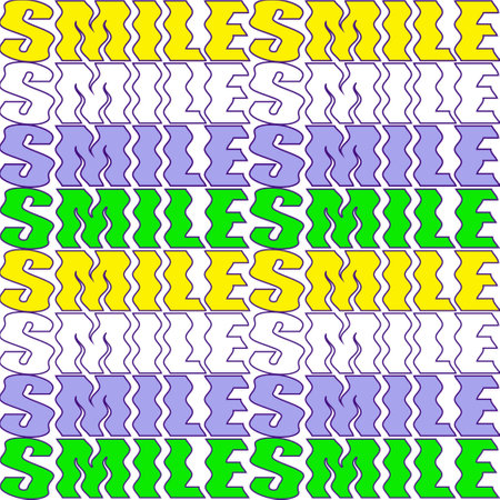 Bright playful funny pattern with quote word smileの写真素材