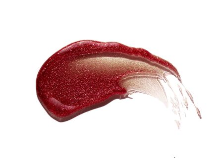 Multicolored lipstick sample smudge white isolated backgroundの写真素材