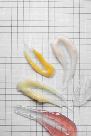 Sample swatch of cosmetic mask or cream balm textureの写真素材
