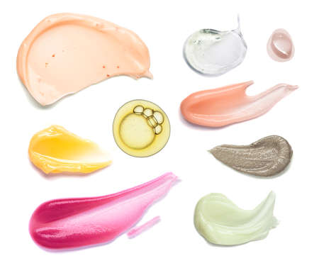Sample swatch of cosmetic mask or cream balm textureの写真素材