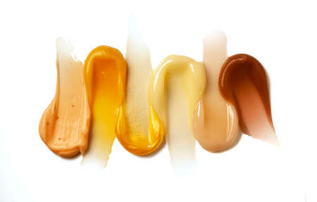 Sample swatch of cosmetic mask or cream balm textureの写真素材