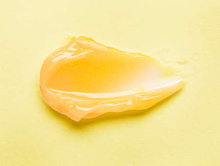 Sample swatch of cosmetic mask or cream balm textureの写真素材