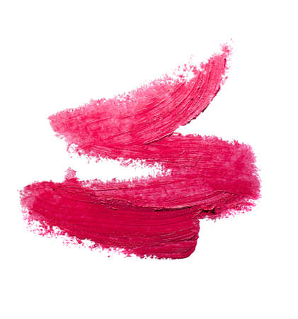 Lipstick red smudge swatch isolated on white backgroundの写真素材