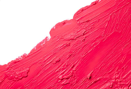 Lipstick red smudge swatch isolated on white backgroundの写真素材