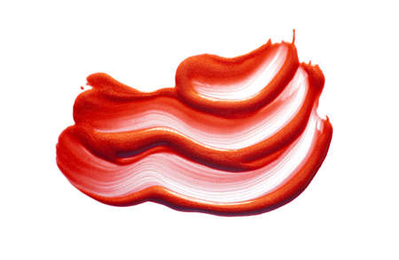 Lipstick red smudge swatch isolated on white backgroundの写真素材