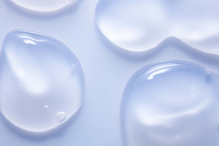 Water drops on a white background. Close-up. Macro.の写真素材