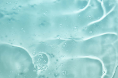 abstract background of water with bubbles, aqua and blue toneの写真素材