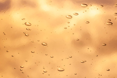 Liquid cosmetic gel or serum texture smudge yellow