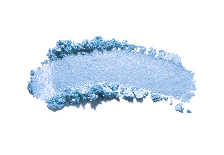 Eye shadow blue matte smudge white isolated backgroundの写真素材