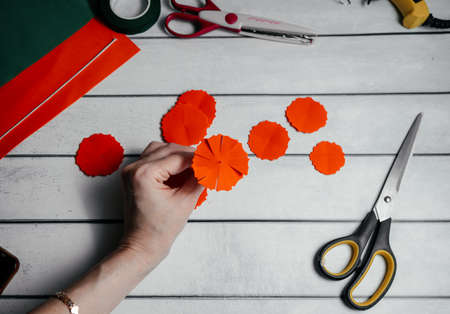 Step-by-step masterclass workshop. flowers from foamiran with your own hands Photos by stages of...