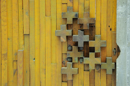 Beautiful wooden doorの写真素材