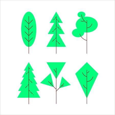 Icons set of trees. Isolated vector illustration.のイラスト素材