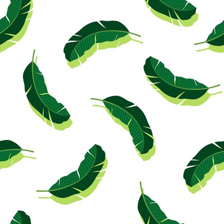 Summer seamless pattern. Tropical leaves. Vector illustration.のイラスト素材