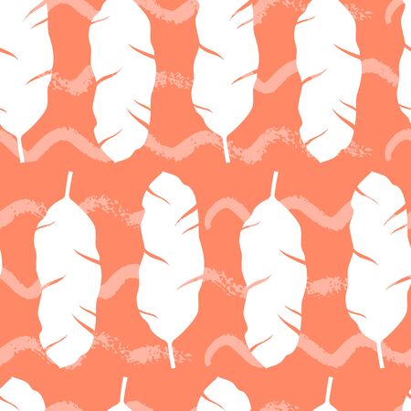 Tropical seamless pattern with leaves. Vector illustration.のイラスト素材