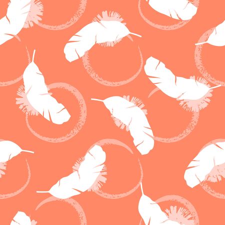 Tropical seamless pattern with leaves. Vector illustration.のイラスト素材