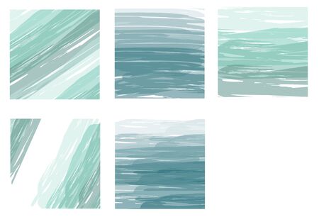 Abstract hand drawn vector background. Mint green, light blue fill with brush streak. Original brush art texture design for poster, illustration. Perfect abstract design for headline, logo and banner.のイラスト素材