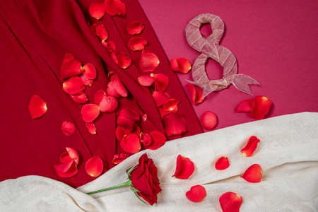 International Women's Day. Postcard for March 8. Flat lay.の写真素材