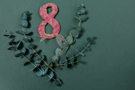 International Women's Day. Postcard for March 8. Flat lay.の写真素材