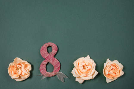 International Women's Day. Postcard for March 8. Flat lay.の写真素材