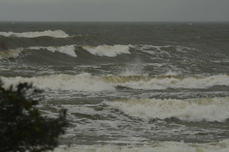 autumn storm on the Baltic Seaの写真素材