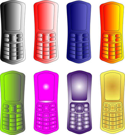 eight cell phones of different flowersのイラスト素材