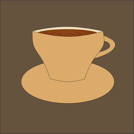 cup of coffee of brown colorのイラスト素材