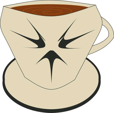cup of coffee on a saucerのイラスト素材