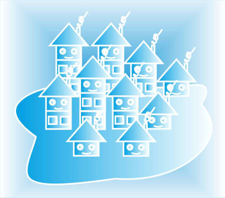 fantastic snow townのイラスト素材