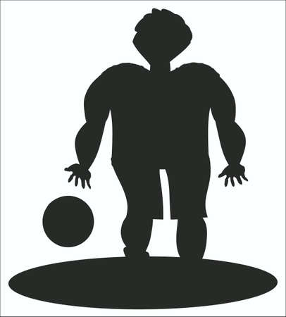 contour of the athlete with a ballのイラスト素材