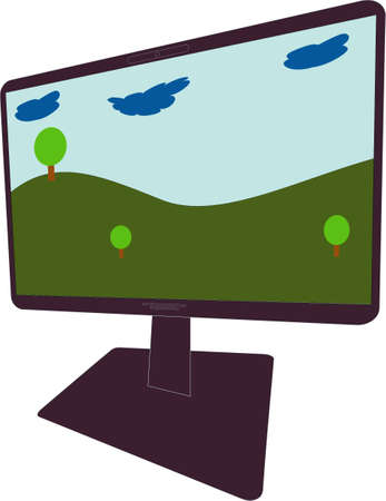 the switched-on monitor of the computerのイラスト素材