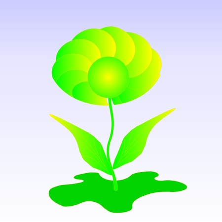 one floret on a blue backgroundのイラスト素材