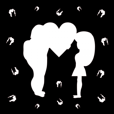 heart for the woman, contours on a black backgroundのイラスト素材