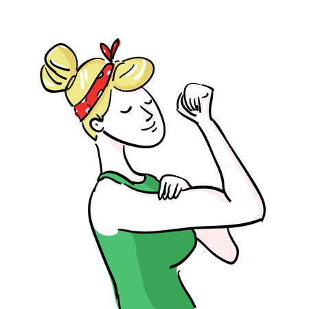 Modern design inspired by classic american poster  We can do it. Empowerment of women conceptのイラスト素材