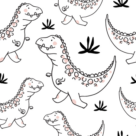 Cute dinosaurs seamless pattern.のイラスト素材